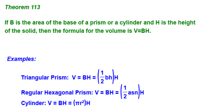 Theorem 113 - Volume of Prism & Cylinder